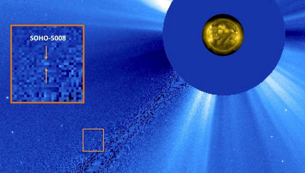 El cometa SOHO-5008 descubierto en el eclipse solar total