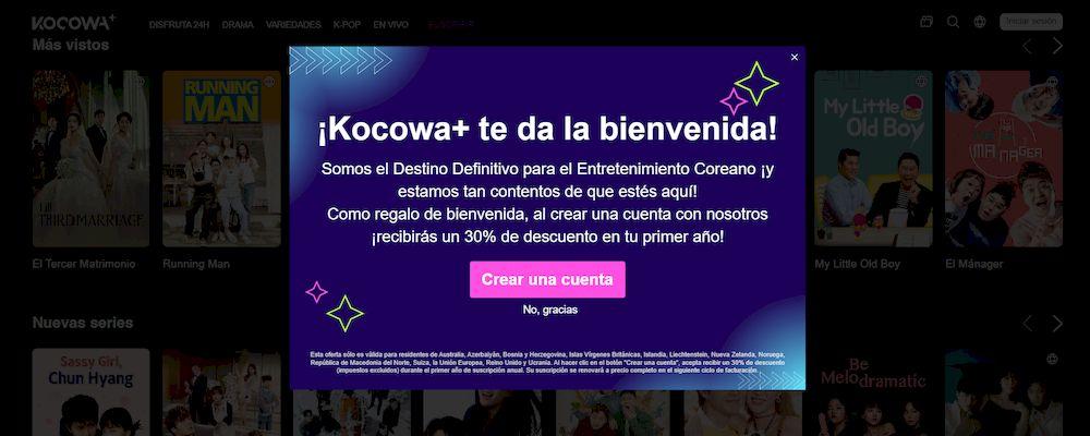 Detalles de la oferta de estreno del servicio Kocowa+