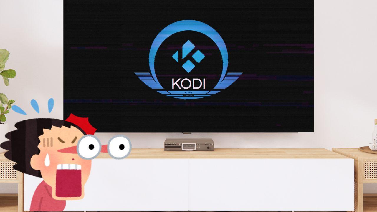 Smart TV con el logo de Kodi 21 Omega en su pantalla