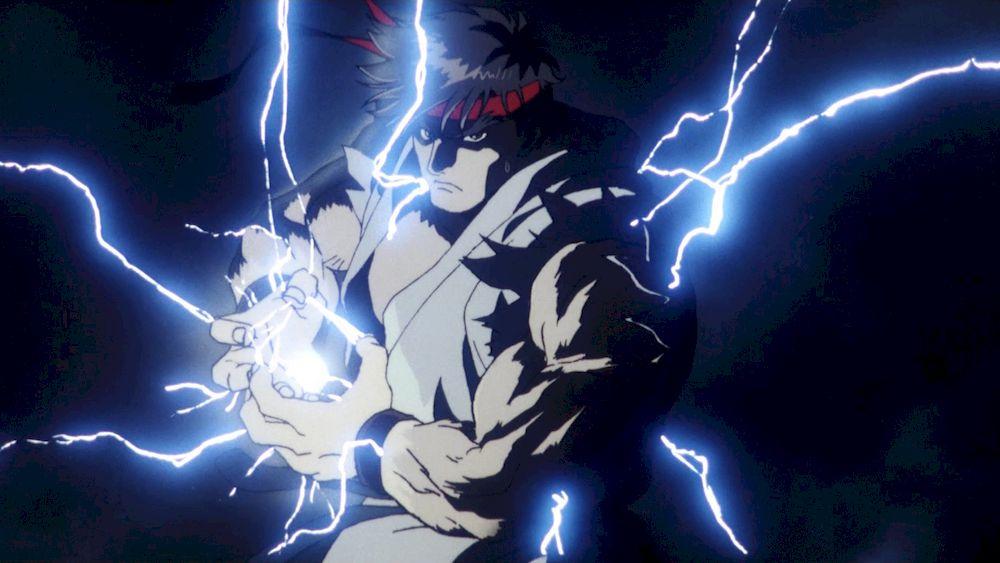 Ryu preparing the Hadoken in the Street Fighter 2 movie