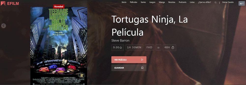 Película de Las tortugas ninja disponible en eFilm