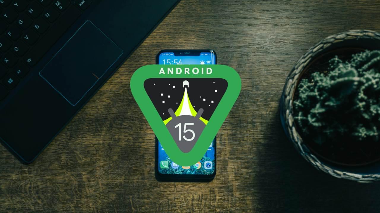 imagen de android 15 en un smartphone