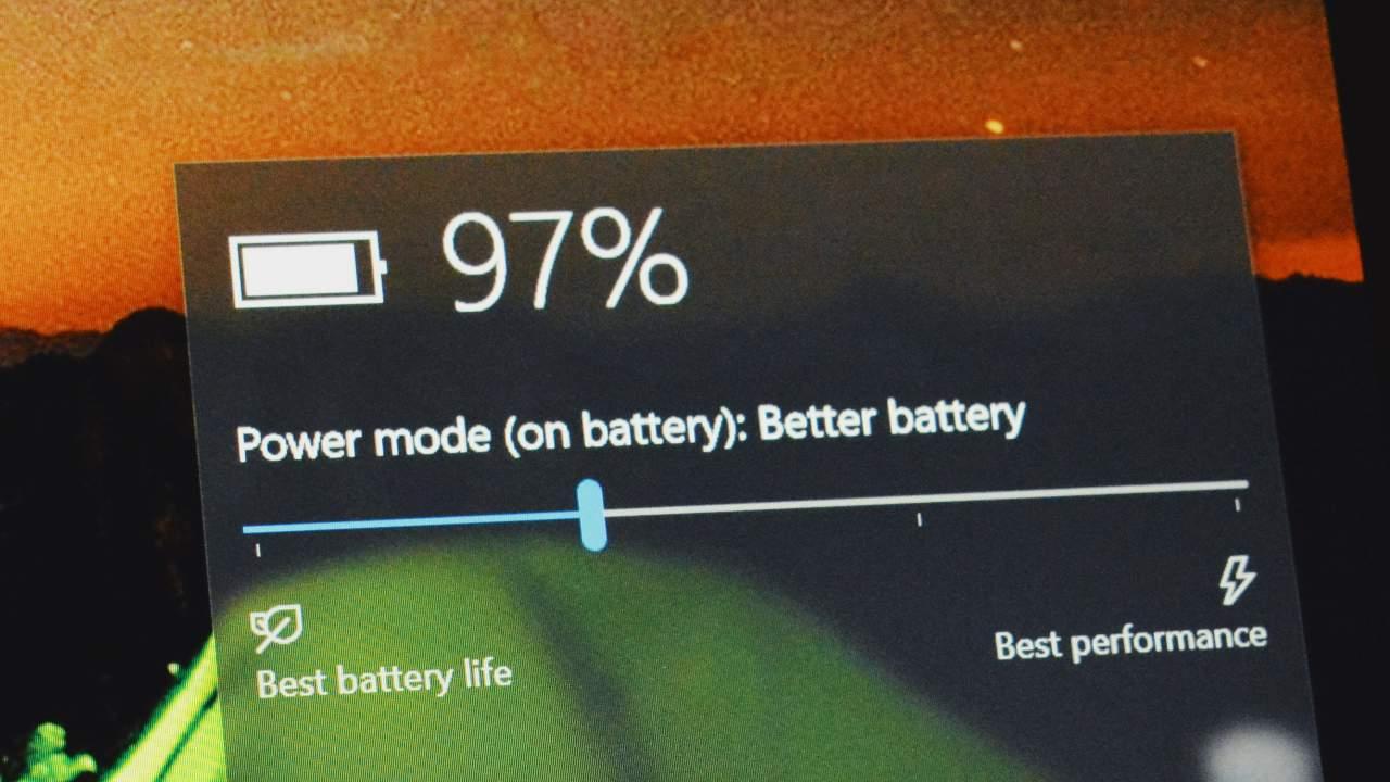 Porcentaje de capacidad de la batería en Windows.