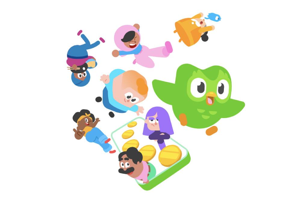 Imagen promocional en la web de Duolingo.