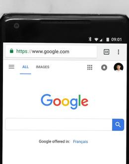 Pestaña de Google Chrome en smartphone.