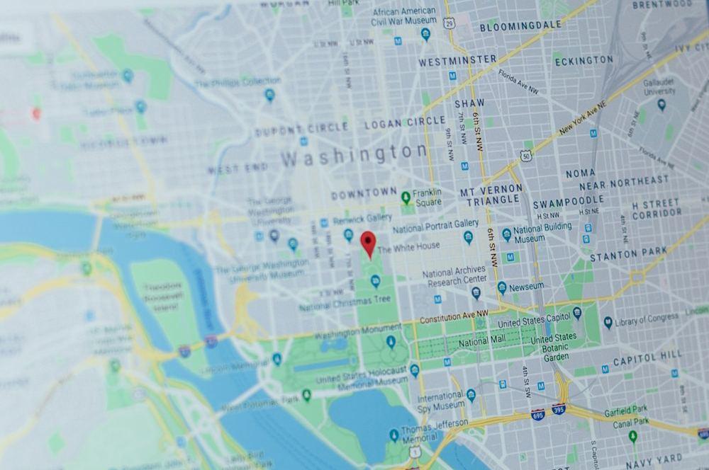 Mapa de Washington en Google Maps.