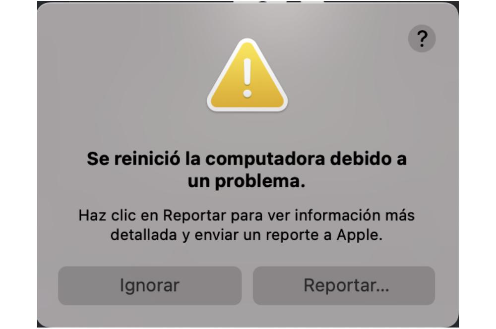 Error window in MacOS.