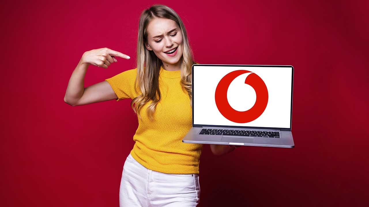 PC con icono de Vodafone
