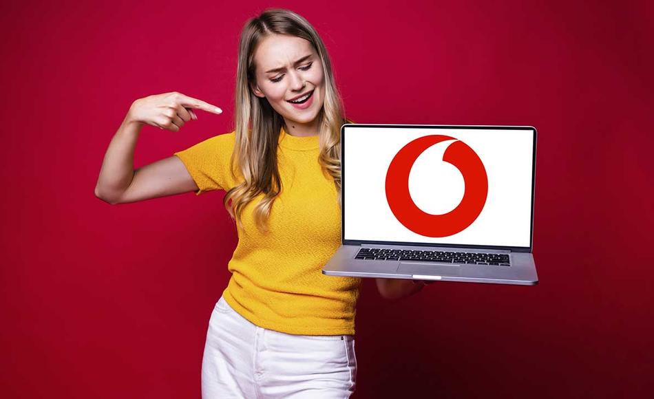 PC con icono de Vodafone