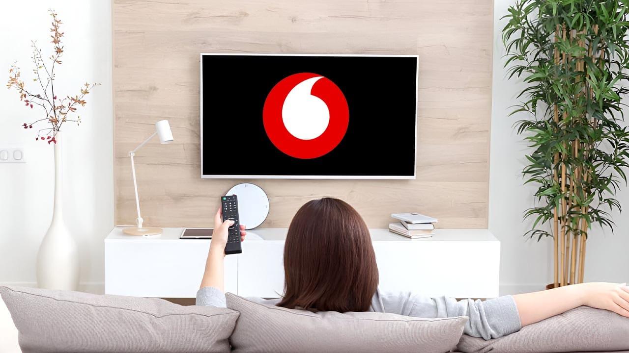 TV con icono de Vodafone