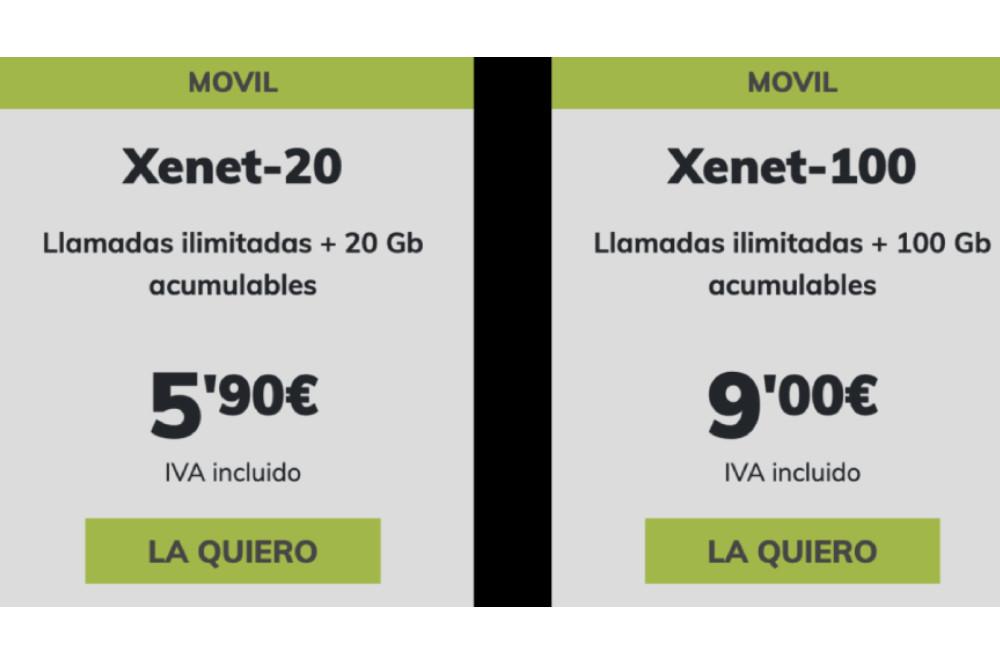 Nuevas tarifas móviles de Xenet.