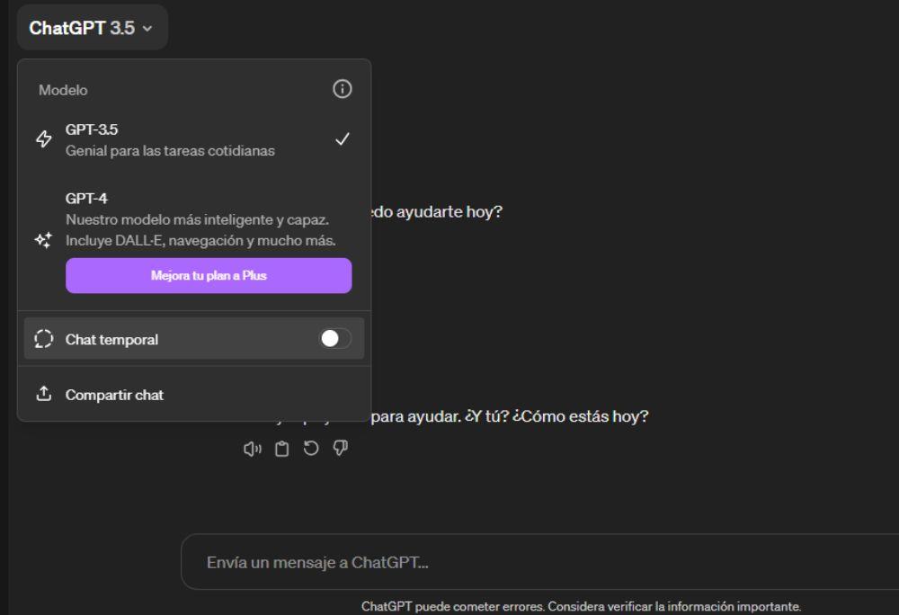 Chat temporal ChatGPT OpenAI