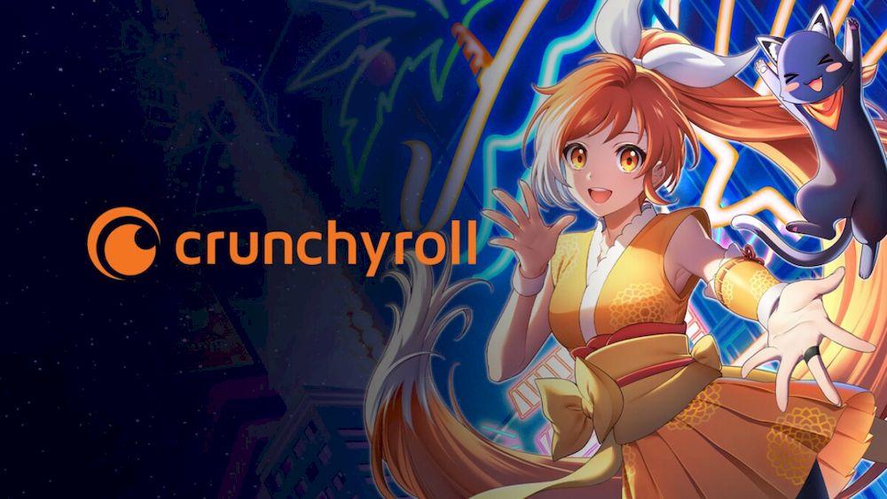 Chica protagonista mascota de Crunchyroll con el logo del servicio