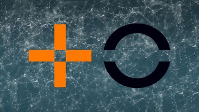 Logo de MasOrange con un fondo de red tipo 5G