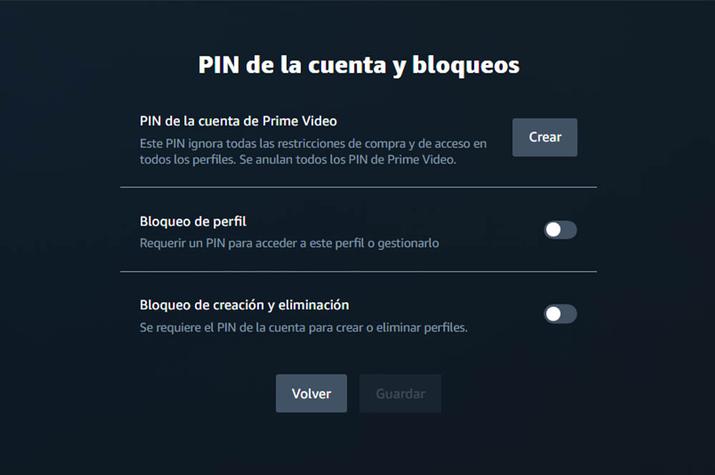 poner PIN en Prime Video desde la web