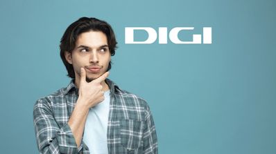 hombre mirando logo Digi