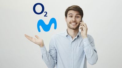 hombre llamada iconos Movistar y O2