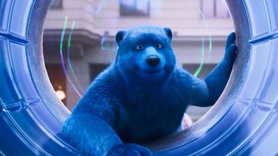 El oso de O2 explora un túnel con curiosidad