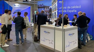 Stand de Bluevia en un evento para profesionales