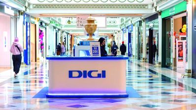 Stand de Digi en un centro comercial