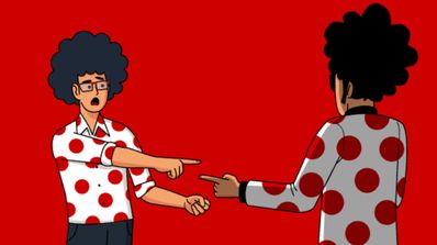 imagen de pepephone sobre fondo rojo