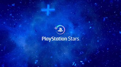 Logo del programa PlayStation Stars con un fondo de estrellas