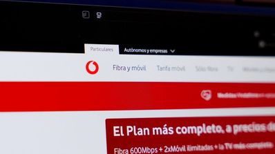 Captura de la web de Vodafone con el indicador de fibra y móvil