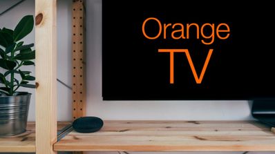 imagen de una smart tv con el logo de orange