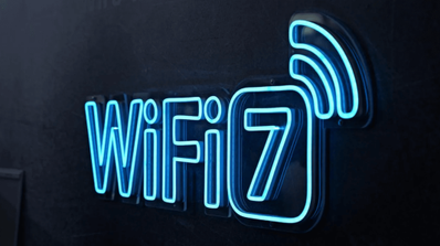 Logo de WiFi 7 en colores luminosos