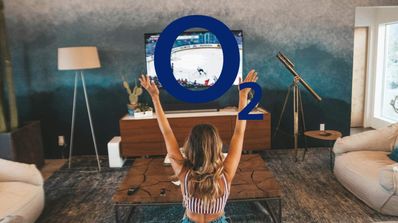 imagen de o2 en una smart tv