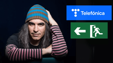 Chema Alonso, Chief Digital Officer de Telefónica, durante una presentación corporativa con su característico gorro azul.