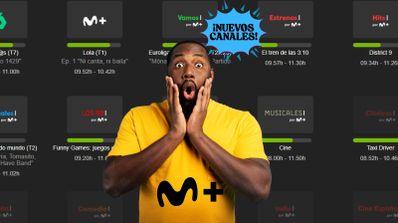 Un chico sorprendido al descubrir los nuevos canales de Movistar Plus+