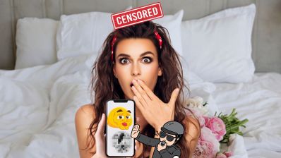 Una chica sorprendida tras recibir una foto explícita en su móvil