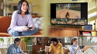Un grupo de amigos jugando a Nintendo Switch 2
