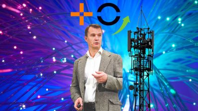 MasOrange con una torre de telecomunicaciones fibra y su logo