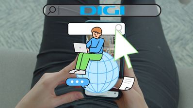imagen de una persona con el logo de digi