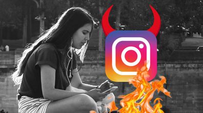 Representación del lado oscuro de Instagram