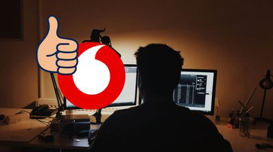 imagen del logo de vodafone en un ordenador