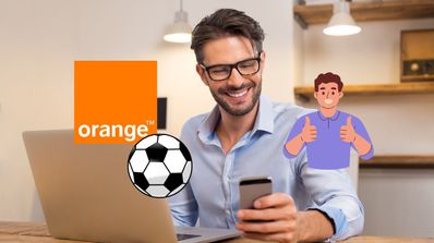 imagen de una persona con un smartphone de orange
