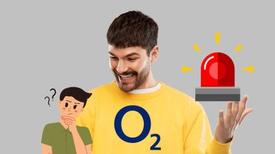persona con el logo de o2