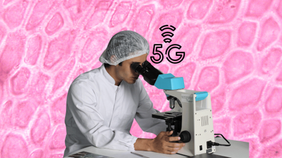 Un científico analiza células expuestas a la conexión 5G