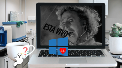 Ordenador con Windows 10 y el Jovencito Frankenstein