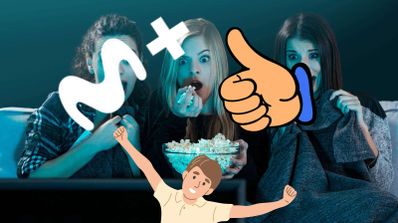 imagen de una persona contenta con movistar plus+