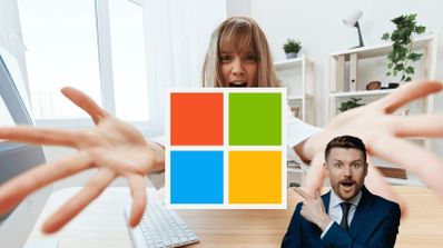 imagen de una persona con el logo de microsoft