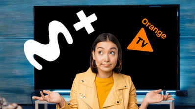 imagen de una persona con dudas con movistar plus+ y orange tv libre