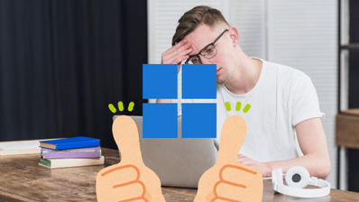 imagen de una persona con el logo de windows