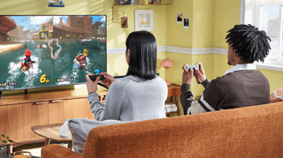 Amigos jugando con Nintendo Switch 2