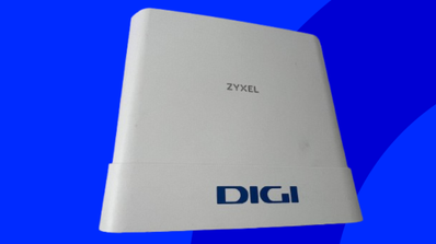 router fibra de Digi sobre fondo azul
