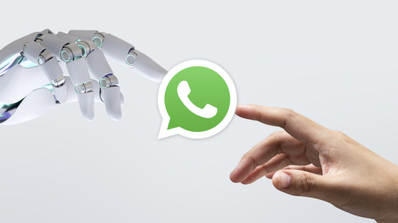 WhatsApp mano IA y mano humana