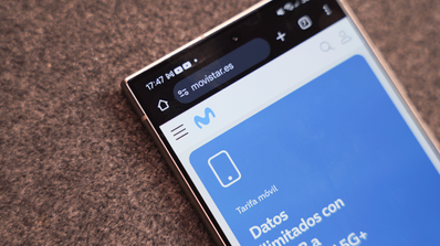 móvil con la web de Movistar